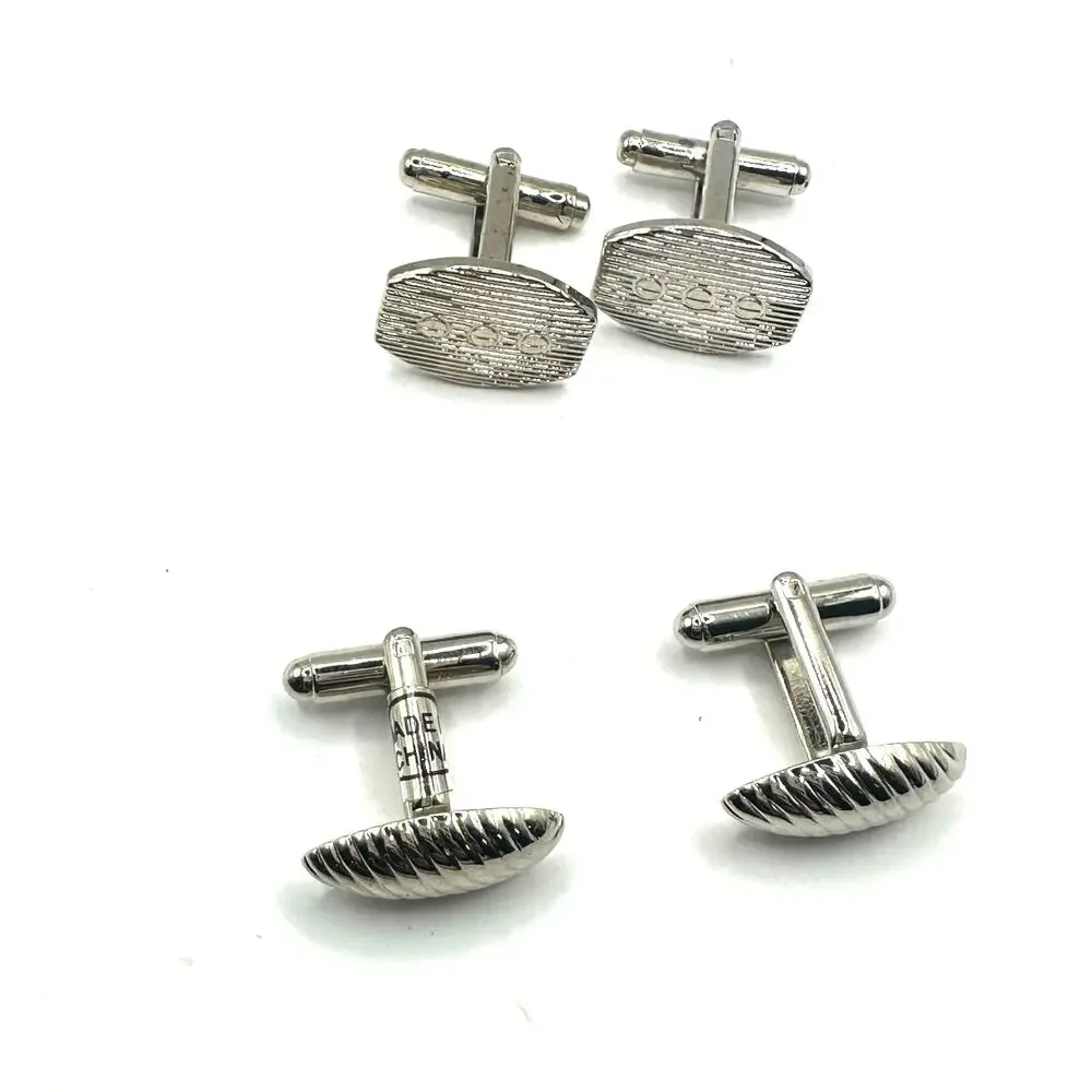 Cuff Links Silver tone Set of 2 Mens Tie Button Shirt Accessory Suit Unbranded